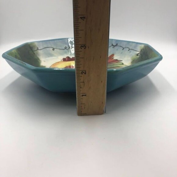Certified International Octagon Shaped Deep Plate Rooster Farmhouse Ceramic - Picture 8 of 8